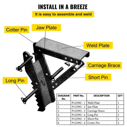 Hydraulic Backhoe Thumb, Steel Heavy-Duty Weld-On Excavator Thumb with Hydraulic Cylinder, Universal Attachment