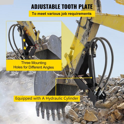 Hydraulic Backhoe Thumb, Steel Heavy-Duty Weld-On Excavator Thumb with Hydraulic Cylinder, Universal Attachment