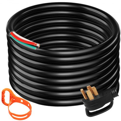 Heavy Duty Amp Generator Cord, Wire STW 6 Gauge, Bare Wire, Extension Power Cable with Grip