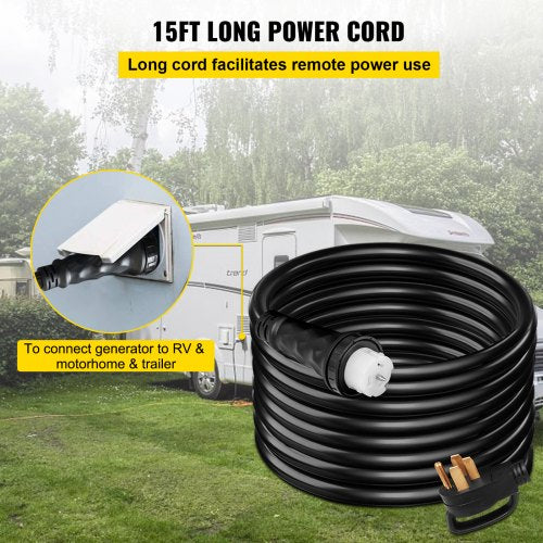 Amp Generator Extension Cord STW, Heavy Duty Generator Power Cord with Plug & CS Twist Lock Connector