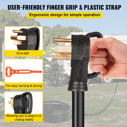 Amp Generator Extension Cord STW, Heavy Duty Generator Power Cord with Plug & CS Twist Lock Connector