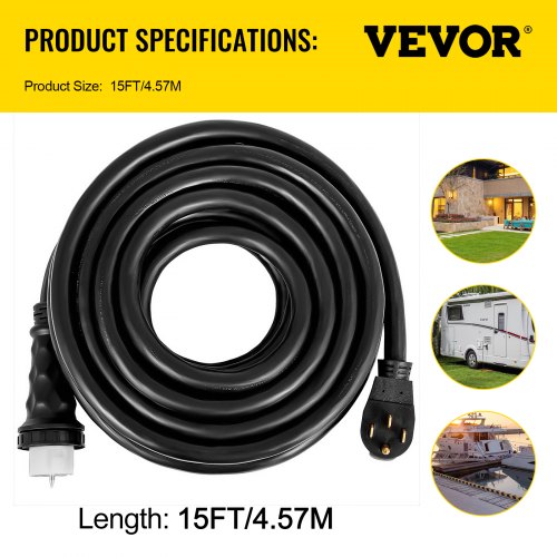 Amp Generator Extension Cord STW, Heavy Duty Generator Power Cord with Plug & CS Twist Lock Connector
