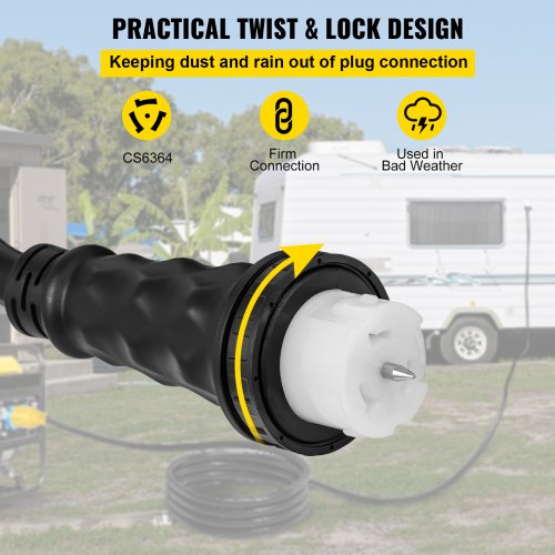 Amp Generator Extension Cord STW HeavyDuty Generator Power Cord With Plug  CS Twist Lock Connector 5