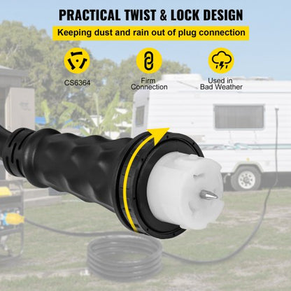 Amp Generator Extension Cord STW HeavyDuty Generator Power Cord With Plug  CS Twist Lock Connector 5