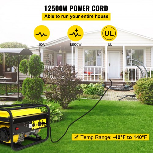 Heavy-Duty Amp Generator Extension Cord, Gauge STW, Power Cord, Bare Wire for RV, Motor Home, Portable Generator