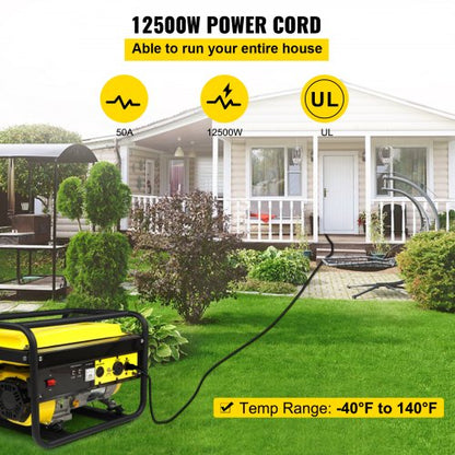 Heavy-Duty Amp Generator Extension Cord, Gauge STW, Power Cord, Bare Wire for RV, Motor Home, Portable Generator