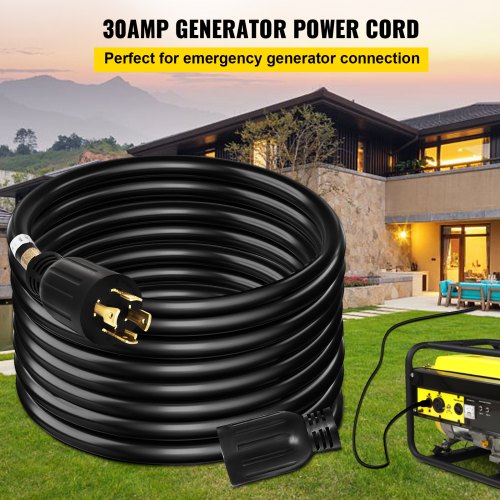 Heavy Duty Amp Generator Cord, Gauge Wire Power Cable for Generators with Twist Lock Plug, Outdoor & Emergency Use