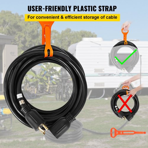 Heavy Duty Amp Generator Cord, Gauge Wire Power Cable for Generators with Twist Lock Plug, Outdoor & Emergency Use
