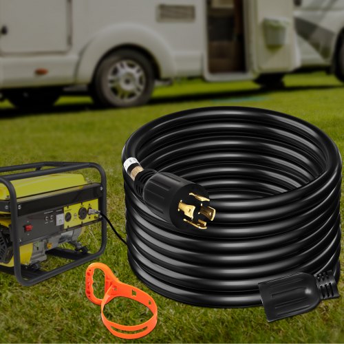 Heavy Duty Amp Generator Cord, Gauge Wire Power Cable for Generators with Twist Lock Plug, Outdoor & Emergency Use