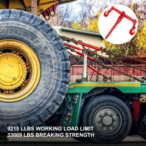 Industrial-Grade 2-Pack Chain Binder, 9,215 lbs Capacity with G70 Hooks, Adjustable 25"-32" Length for Grade 70-80