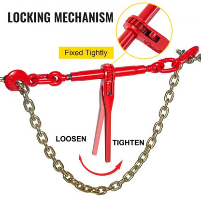Industrial-Grade 2-Pack Chain Binder, 9,215 lbs Capacity with G70 Hooks, Adjustable 25"-32" Length for Grade 70-80