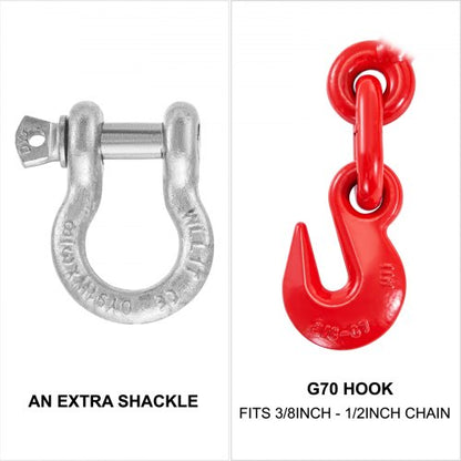 Heavy-Duty Ratchet Binders (4-Pack), 9,215 lbs Capacity with G70 Hook, Fits 3/8" to 1/2" Chains for Industrial Tie
