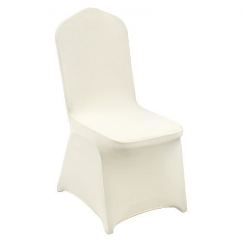 100Pack Ivory White Universal Fitted Chair Covers Stretch Spandex Slipcovers For Weddings Banquets  1
