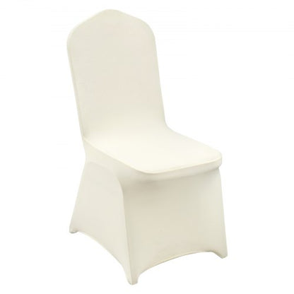 100Pack Ivory White Universal Fitted Chair Covers Stretch Spandex Slipcovers For Weddings Banquets  1