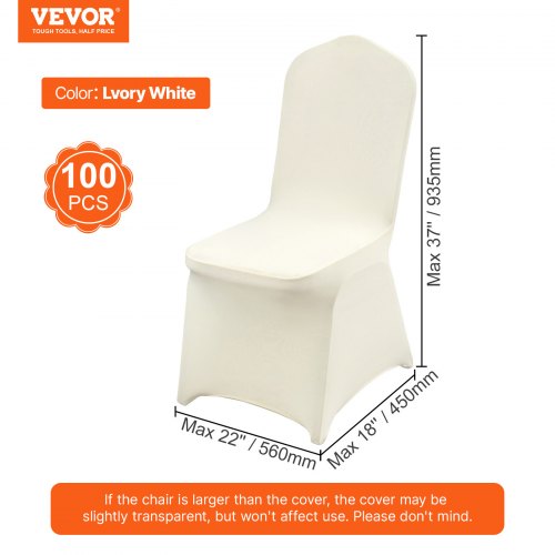 100Pack Ivory White Universal Fitted Chair Covers Stretch Spandex Slipcovers For Weddings Banquets  7