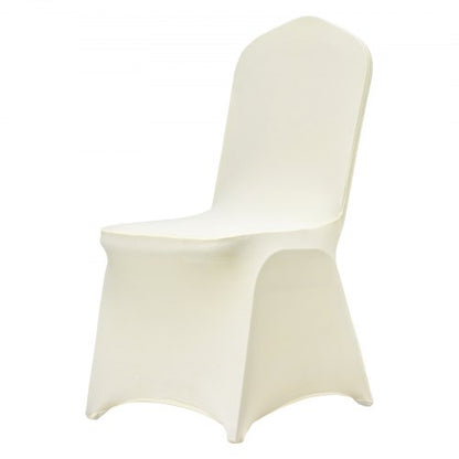 100Pack Ivory White Universal Fitted Chair Covers Stretch Spandex Slipcovers For Weddings Banquets  8