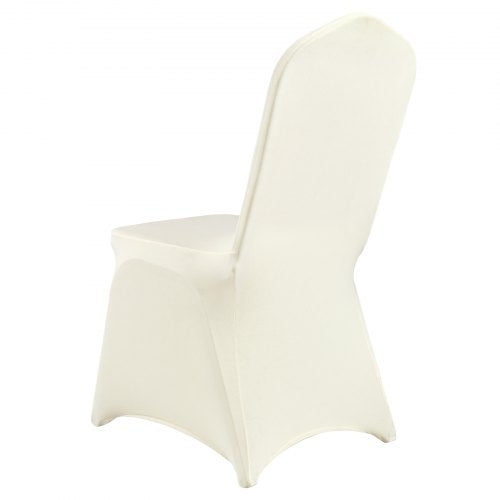 100Pack Ivory White Universal Fitted Chair Covers Stretch Spandex Slipcovers For Weddings Banquets  9