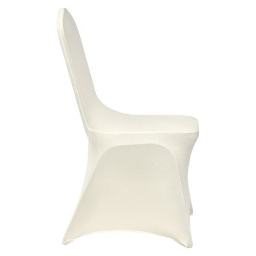 100Pack Ivory White Universal Fitted Chair Covers Stretch Spandex Slipcovers For Weddings Banquets  10