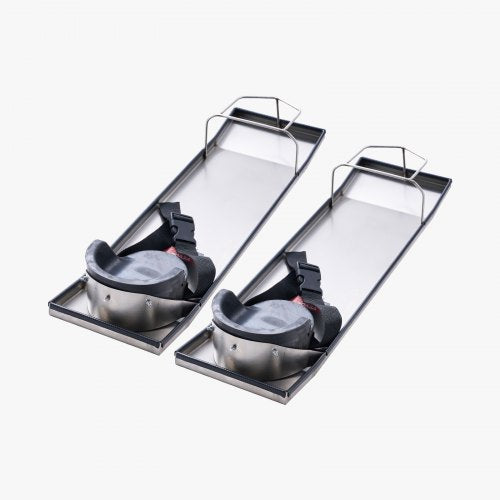 Concrete Slider Knee Board Pair 28 X 8 Stainless Steel Kneeboards W Pads  Straps For Concrete Finis 1