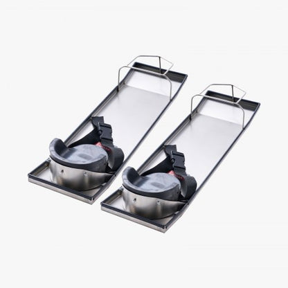 28 X 8 Stainless Steel Slider Knee Boards 2Pair Concrete Finishing Kneelers W Comfort Pads  Straps  8