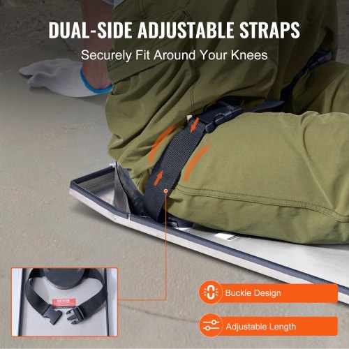 Stainless Steel Slider Knee Boards, Concrete Sliders Pair with Thick Knee Pads & Board Straps, Heavy-Duty Kneedboards