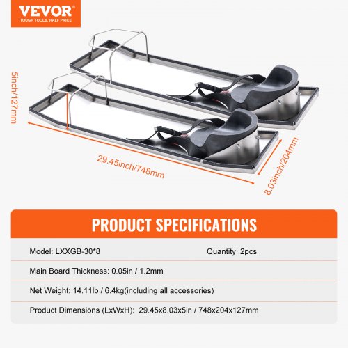 Stainless Steel Slider Knee Boards, Concrete Sliders Pair with Thick Knee Pads & Board Straps, Heavy-Duty Kneedboards