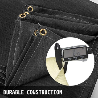 Welding Blanket Black, Portable Fiberglass Fire Retardant Blanket, Thermal Resistant Welding Mat with Carry Bag