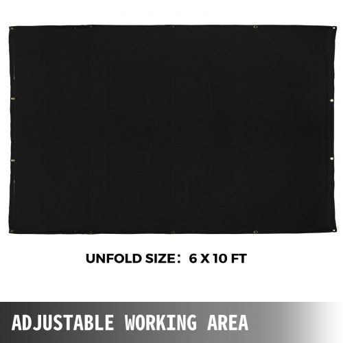Welding Blanket Black, Portable Fiberglass Fire Retardant Blanket, Thermal Resistant Welding Mat with Carry Bag