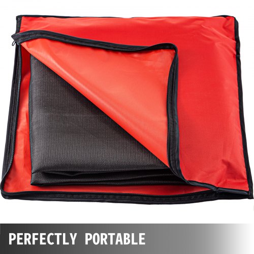 Welding Blanket Black, Portable Fiberglass Fire Retardant Blanket, Thermal Resistant Welding Mat with Carry Bag