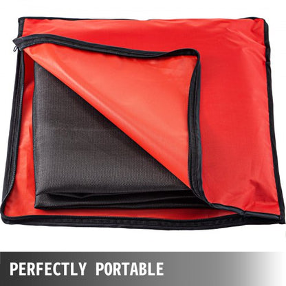 Welding Blanket Black, Portable Fiberglass Fire Retardant Blanket, Thermal Resistant Welding Mat with Carry Bag