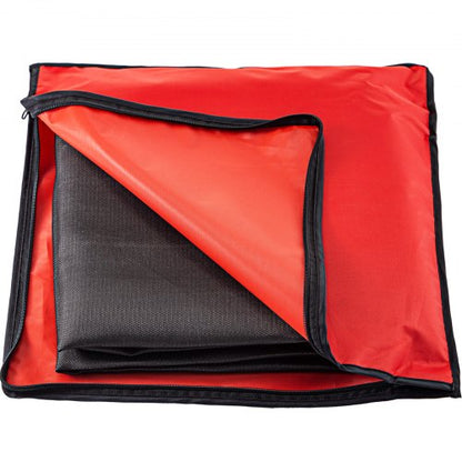 Welding Blanket Black, Portable Fiberglass Fire Retardant Blanket, Thermal Resistant Welding Mat with Carry Bag