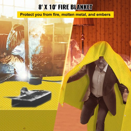 Gold Fiberglass Welding Blanket, Freproof Welding Mat, Thermal Resistant Insulation Blanket with Carry Bag