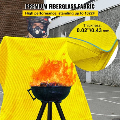 Gold Fiberglass Welding Blanket, Freproof Welding Mat, Thermal Resistant Insulation Blanket with Carry Bag