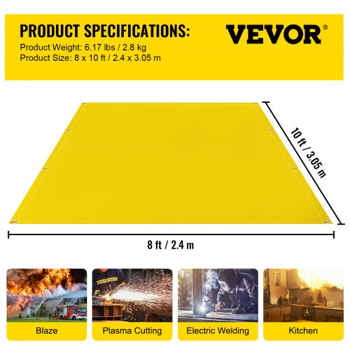 Gold Fiberglass Welding Blanket, Freproof Welding Mat, Thermal Resistant Insulation Blanket with Carry Bag