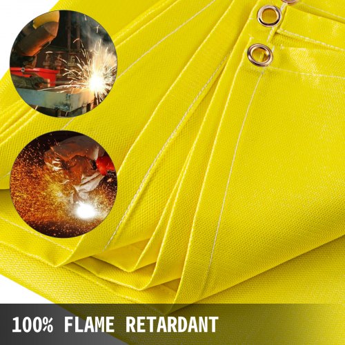 Gold Fiberglass Welding Blanket, Fire Retardant Portable Welding Mat, Heat-Resistant Thermal Insulation Blank