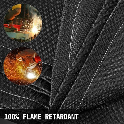 Portable Welding Fireproof Blanket, Black Fiberglass Welding Mat, Heavy-Duty Thermal Resistant Insulation Blanket