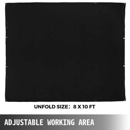 Portable Welding Fireproof Blanket, Black Fiberglass Welding Mat, Heavy-Duty Thermal Resistant Insulation Blanket