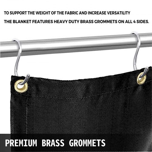 Portable Welding Fireproof Blanket, Black Fiberglass Welding Mat, Heavy-Duty Thermal Resistant Insulation Blanket