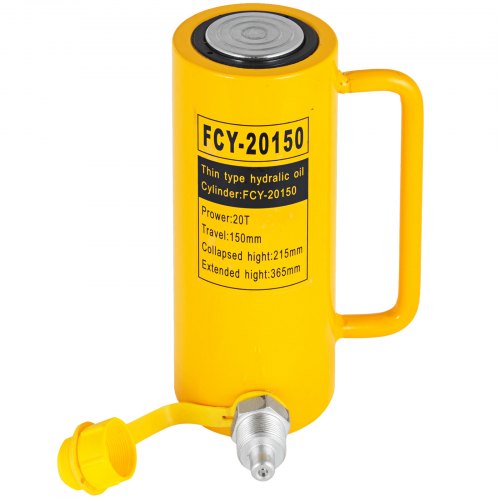 Hydraulic Cylinder Jack, Stroke Single Acting Solid Ram, Heavy-Duty Portable Hydraulic Lifting Cylinder, Quick Connector
