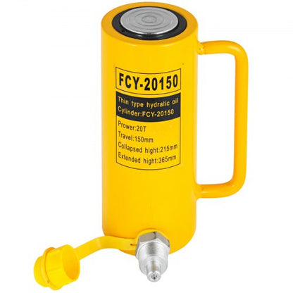 Hydraulic Cylinder Jack, Stroke Single Acting Solid Ram, Heavy-Duty Portable Hydraulic Lifting Cylinder, Quick Connector