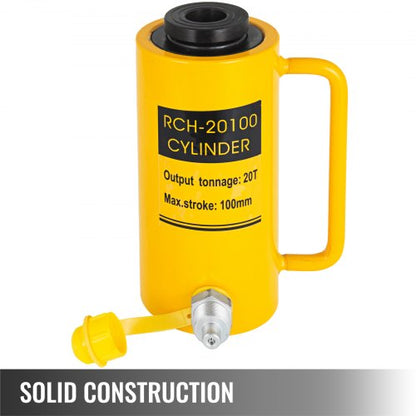 Hollow Hydraulic Cylinder Jack, Single Acting Hydraulic Ram Cylinder with Stroke for Heavy-Duty Lifting