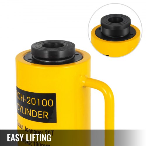 Hollow Hydraulic Cylinder Jack, Single Acting Hydraulic Ram Cylinder with Stroke for Heavy-Duty Lifting
