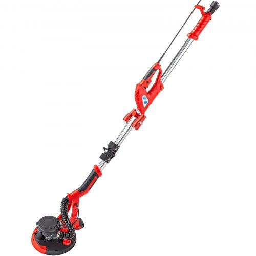 Electric Drywall Sander, Foldable Sheetrock Sander with Adjustable Handle, Speed Control, LED Light, Vacuum Bag