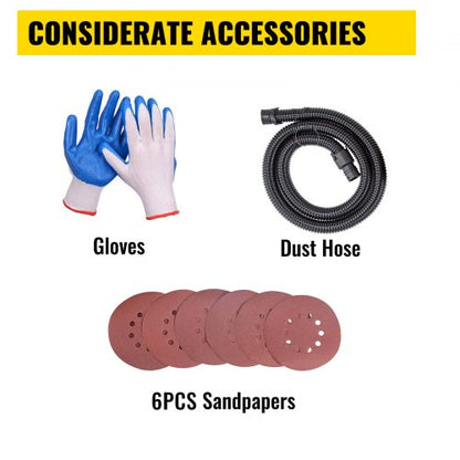 Electric Sander Variable Speed, Foldable Drywall Sander with Telescope Handle, Sanding Discs & Dust-Free Vacuum Bag