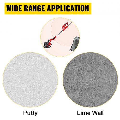Electric Sander Variable Speed, Foldable Drywall Sander with Telescope Handle, Sanding Discs & Dust-Free Vacuum Bag