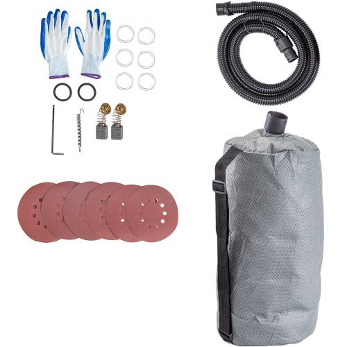 Electric Sander Variable Speed, Foldable Drywall Sander with Telescope Handle, Sanding Discs & Dust-Free Vacuum Bag