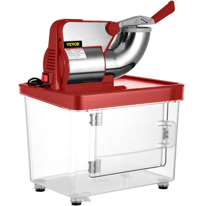 Commercial Ice Crusher, Dual Blade Stainless Steel Snow Cone Machine for Restaurants, Bars, and Home Use