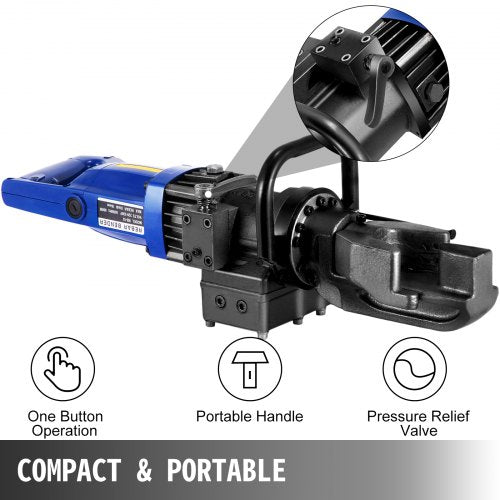 Hydraulic Electric Hand Held Rebar Bender, High-Power Bending Machine for Steel Rods, Rebar, and Construction Projects