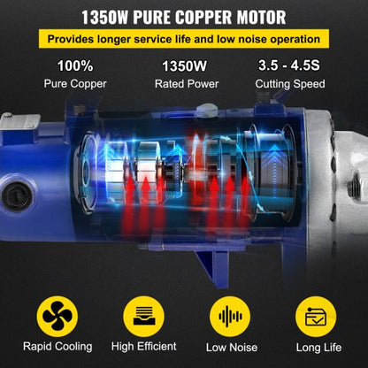 Rebar Cutter Electric Hydraulic, Cut Rebar in 4.5 Seconds, Industrial-Grade Cutter with Blades & Storage Case