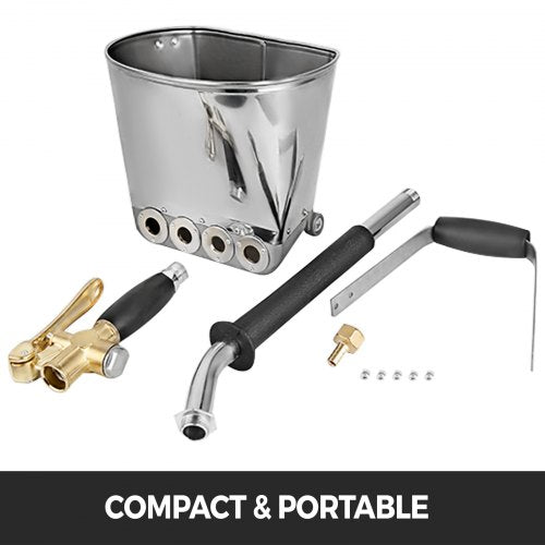 4-Jet Cement Mortar Spray Gun, 3HP Stucco & Plaster Sprayer for Walls & Ceilings | Manual Hopper Spray Gun